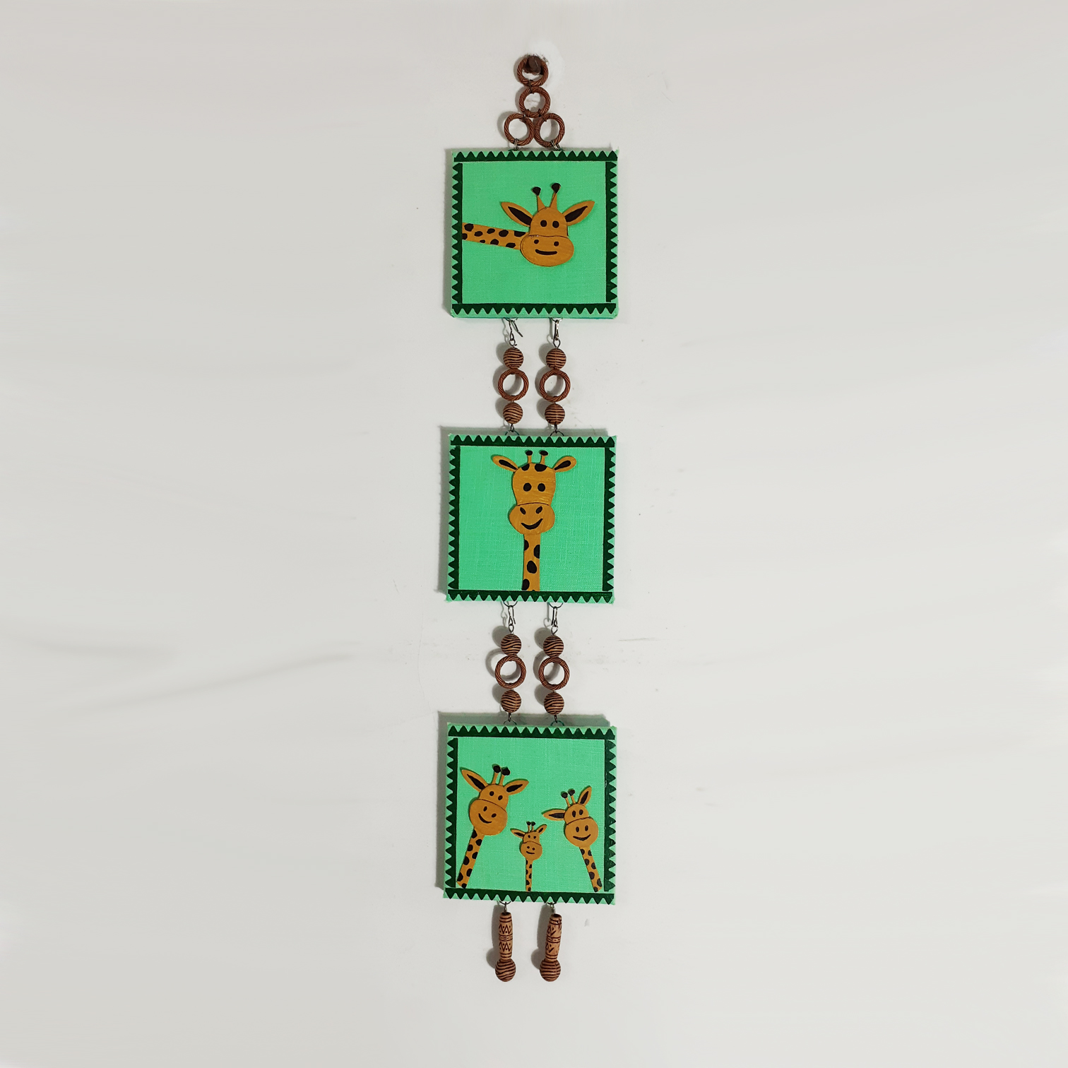 TWAKSATI HANDMADE WONDERING GIRAFFE WALL HANGER -LIGHT GREEN